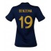 Frankrike Karim Benzema #19 Replika Hemma matchkläder Dam VM 2022 Korta ärmar